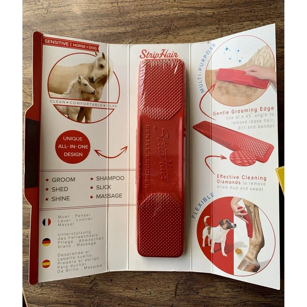 NEW Betty's Best StripHair Red Gentle Groomer Sensitive Coat Pets Horse Dog